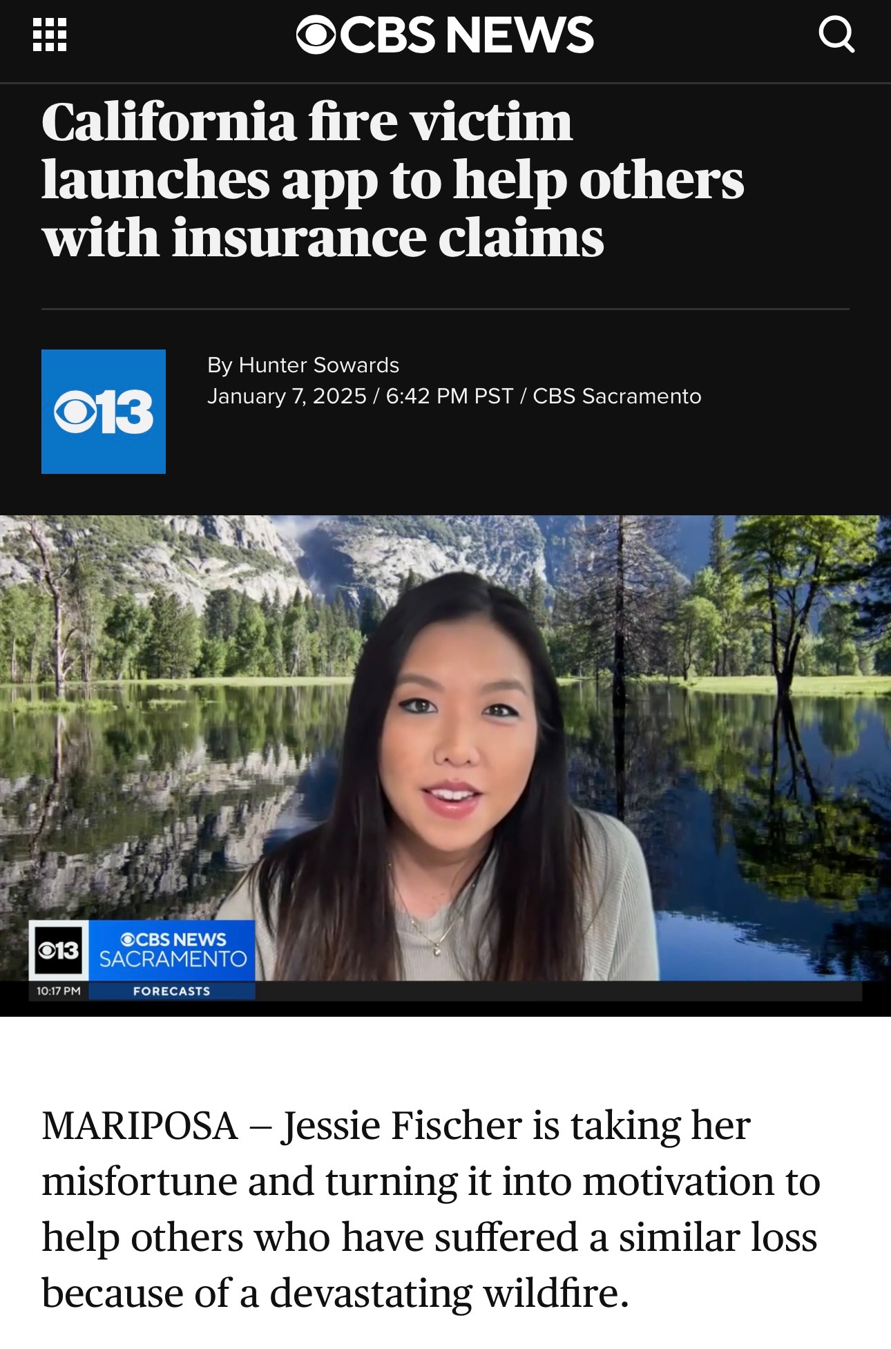 California fire victim launches app to help others with insurance claims